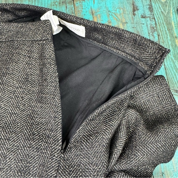 Valentino Roma Grey Wool Pleated Pencil Skirt Size 42/6 - Picture 4 of 16